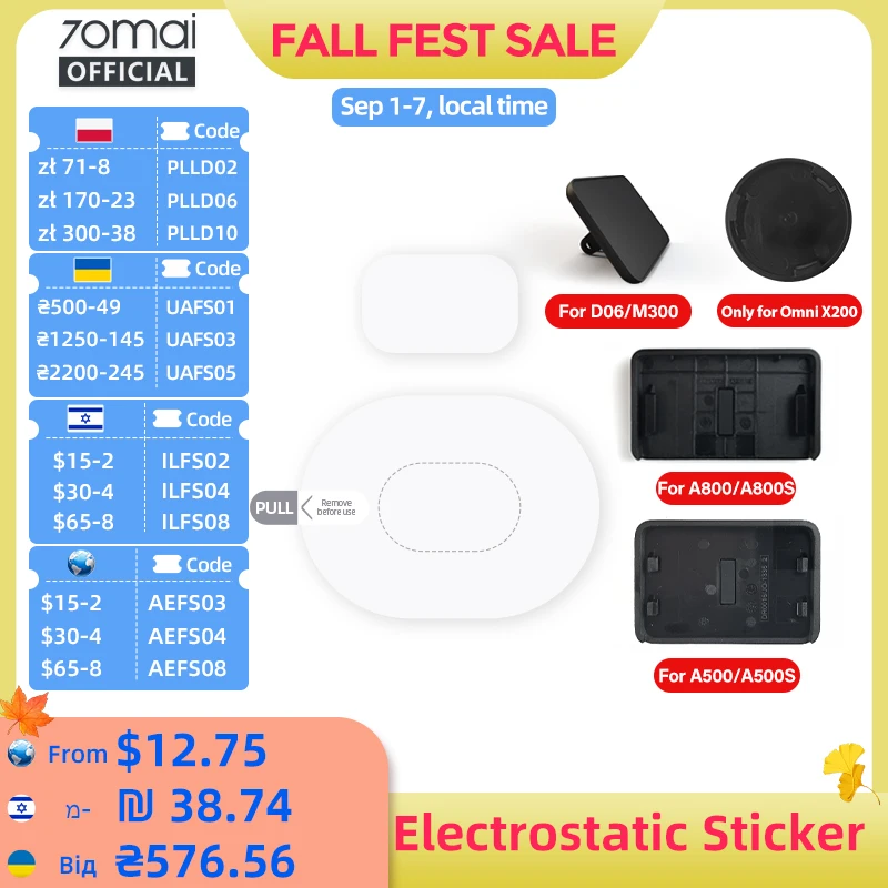 Image of 70mai Mount & Sticker Tool Pack für 70mai Dash Cam T800/X800/A810/A510/A800S/A500S/1S/M300/M200 Auto DVR Halterung