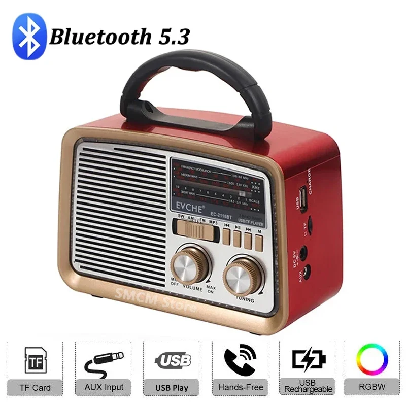 Multifunctional Wooden Subwoofer Bluetooth Speaker TWS Wireless Remote Sound System Portable Home Theater FM Radio caixa de som