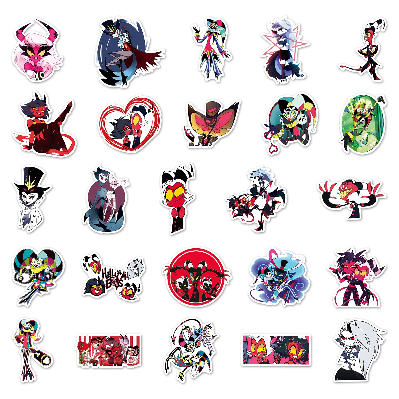 10/30/50PCS Anime Helluva Boss Stickers Graffiti for Laptop Luggage Motorcycle Phone Travel Cartoon Funny Decal Kids Classic Toy