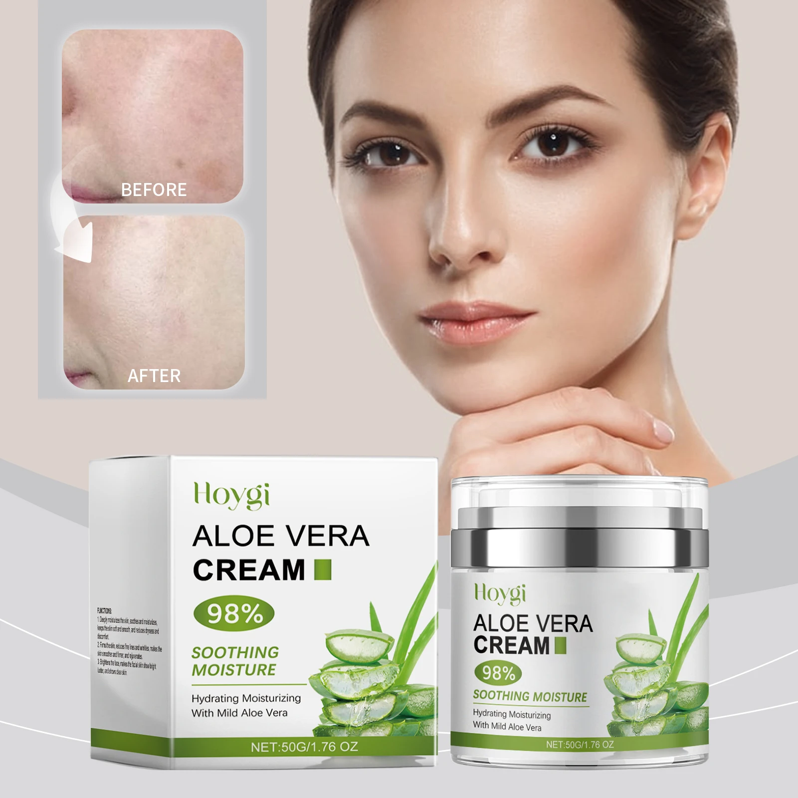 

Hoygi Aloe Увлажняющий крем Нежный увлажняющий увлажняющий осветляющий и нежный уход за кожей лица Ежедневный уход