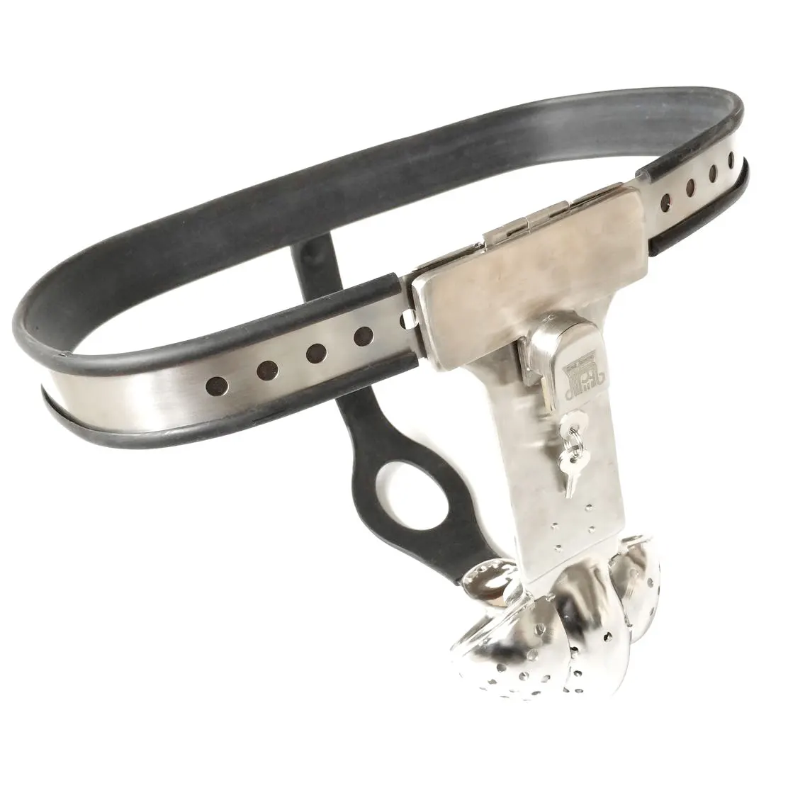 Stainless Steel Male Chastity Belt Adjustable Waist Have Hole Penis Cage Lock Bondage with Anal Plug Cage BDSM Sex Toys for Men