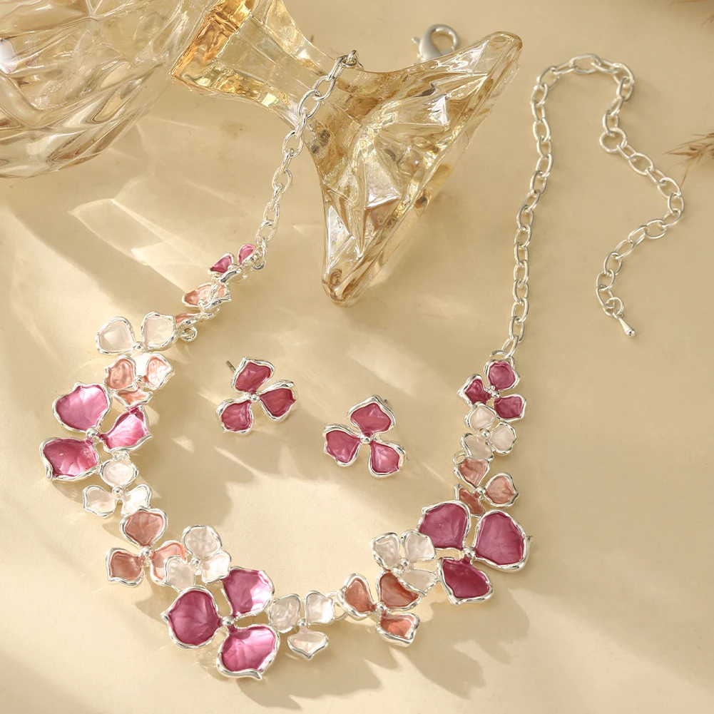 Cring Coco Enamel Flower Necklace for Women, Elegant Gift