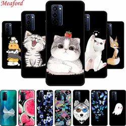 Funda For Wiko 10 Case Cute Cartoon Cat Black Silicone Soft Phone Case For Wiko 10 Back Cover Case 6.75