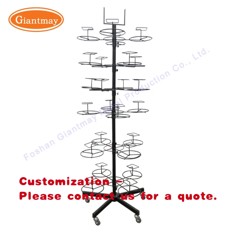 custom.24pcs Pocket Products showcase Wire Display Rotating Hat Display Stand Retail Store Hat Display Rack