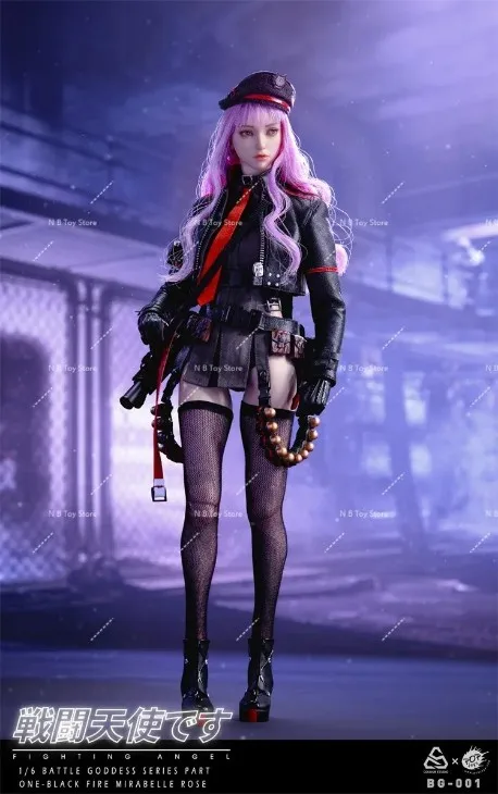 

In Stock POPTOYS BG-001 1/6 Scale Female Soldier Battle Angel Black Fire Mirabelle Rose Movaball Eyes 12” Full Set Action Figure