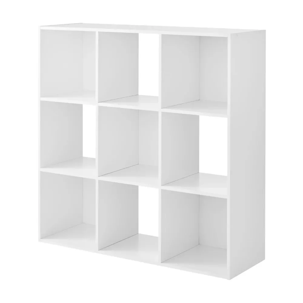 9-Cube Storage Organizer, White, Bookcase, Display Shelf Cube Storage for Bedroom, Hallway, Office, Living Room Cabinet