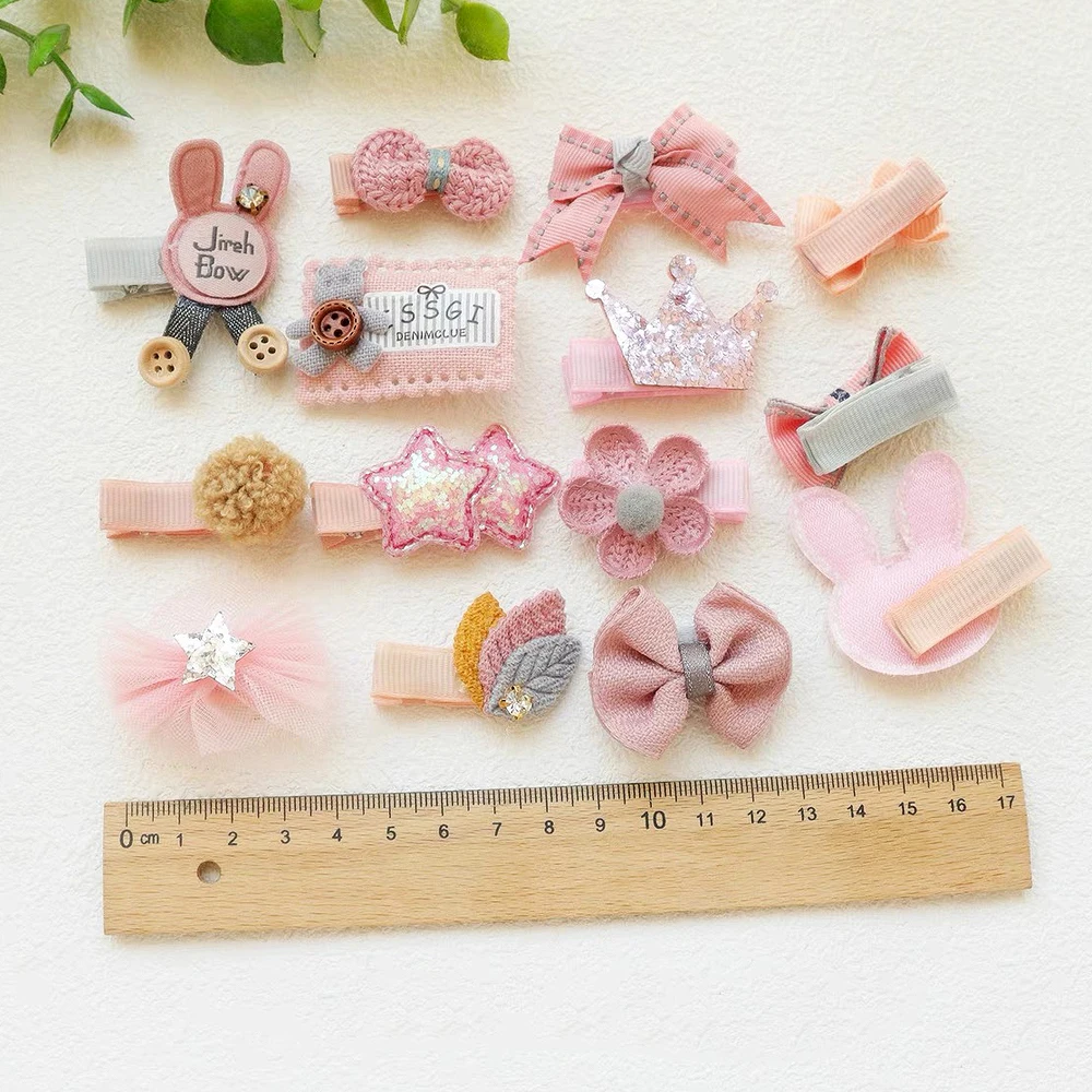 Cute Pink Baby Hair Clip Hand Woven Bowknot Baby Hairpin 3D Cartoon Crown Side Clip Children's Hair Accessories - Image 5