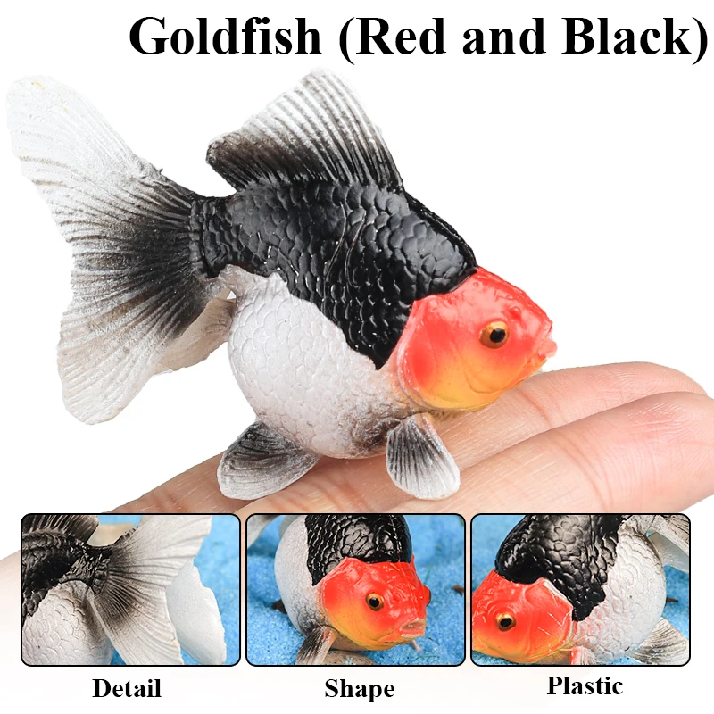 Oenux New Ocean Animals Simulation Clown Fish Goldfish Sea Life Model Action Figures PVC Miniature Decoration Education Kids Toy