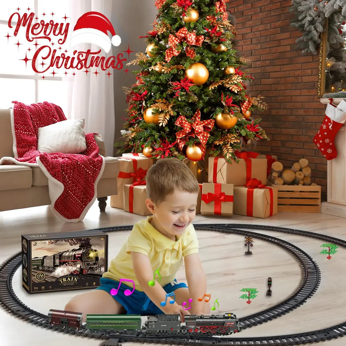 1 ensemble de rails de train à vapeur rétro, cadeau significatif, décoration de Noël, est un cadeau parfait pour les garçons, les filles, la famille et les amis, adapté pour Noël, le Nouvel An, les anniversaires, Thanksgiving ou toute autre occasion.