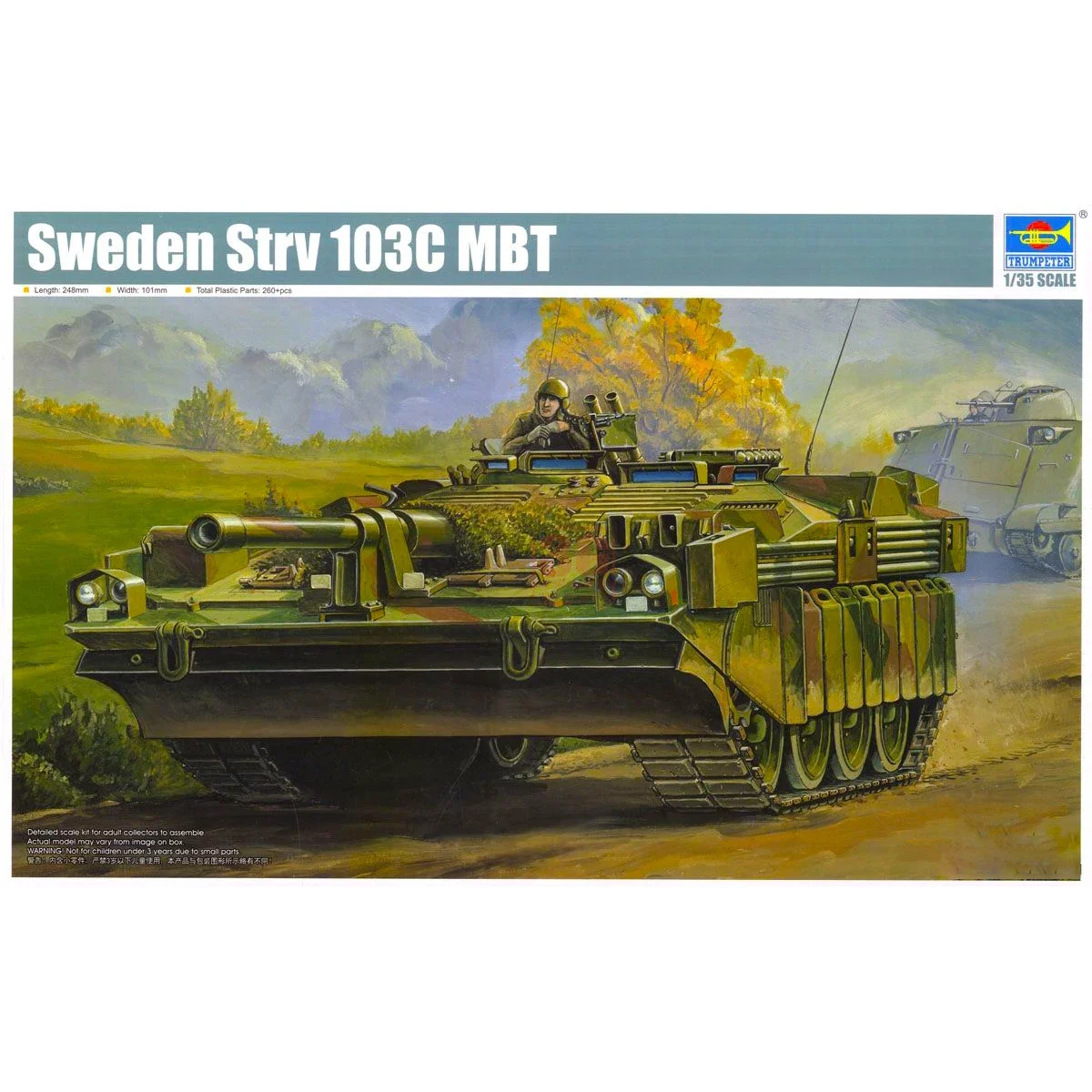 Trumpeter Assembled Tank Model Kit 00309/00310 Swedish Strv103B/C Main Battle Tank 1/35