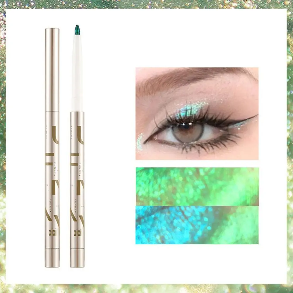 Waterdichte glanzende eyeliner-pen Snel droog Glad Glitter Hoogtepunt Oogschaduwpotlood Langdurige veegvaste eyeliner met pailletten Dames