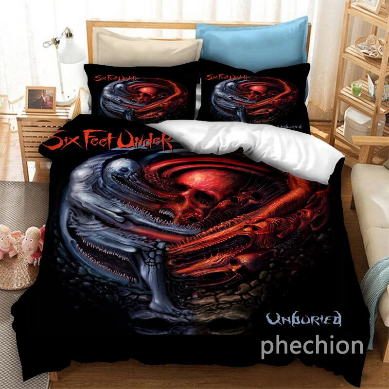 

phechion Six Feet Under Rock 3D Print Bedding Set Duvet Covers Pillowcases One Piece Comforter Bedding Sets Bedclothes Bed K544