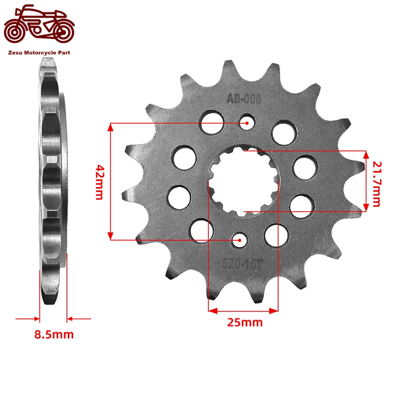 520-16T 520 16 Tooth Motorcycle 20CrMnTi Front Sprocket Silent Sprocket For Kawasaki EN500 EN 500 EX500 Ninja 500R GPZ500S EX500