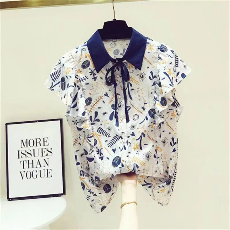 Women\'s Fashion Elegant Outfits 2023 Summer New Arrival Korean Commuter Chiffon Shirt Fish Tail Half Skirt Two Piece Set