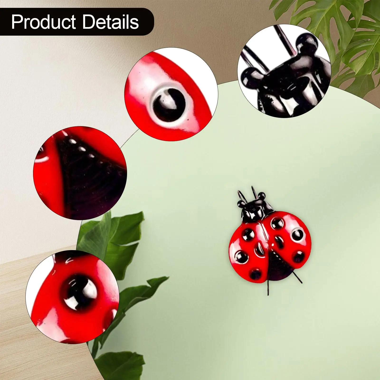 الخنفساء الجدار تمثال للتزيين جدار معدني ديكور ساحة الفن الحديقة زخرفة جدار النحت للشرفة المنزل داخلي خارج السياج #5