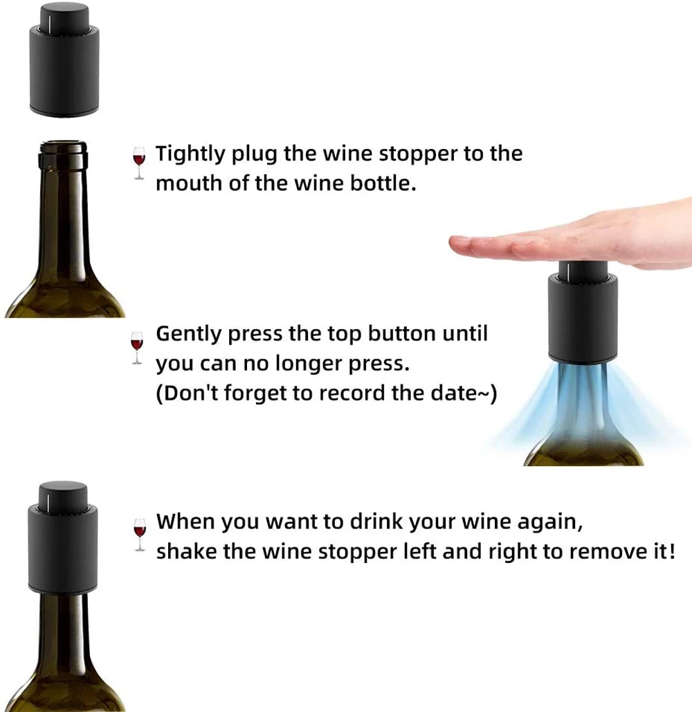 Weinflaschenverschluss, echte Vakuum-Weinstopper, wiederverwendbarer Weinkonservierer, Weinkorken, hält frisch, beste Geschenke für Weinliebhaber – Detail 12