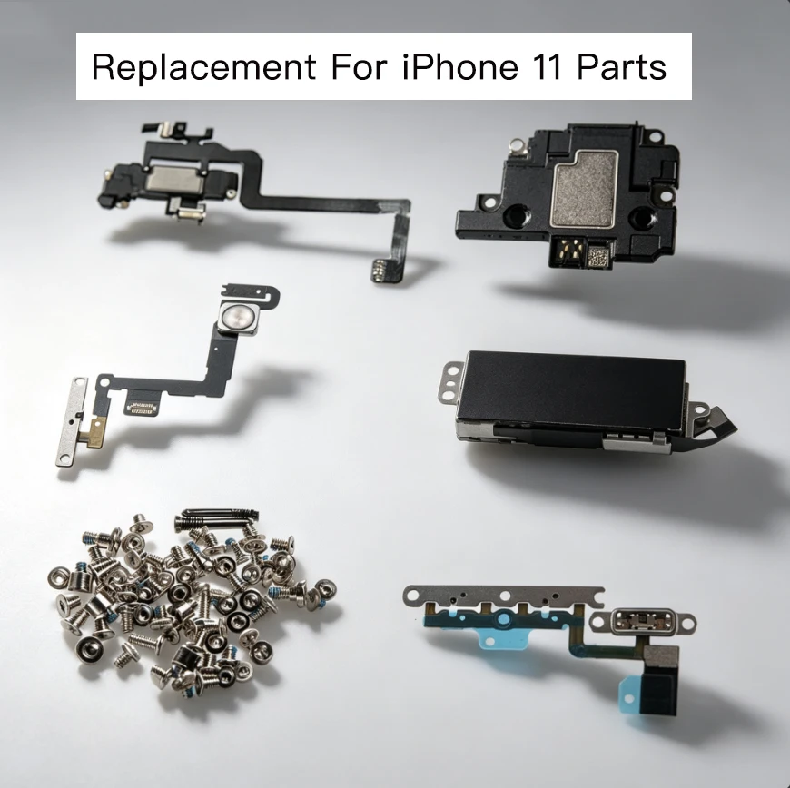 Ear Speaker Power Volume Flex Cable Replacement For iPhone 11 Loud Speaker Full Set Screws