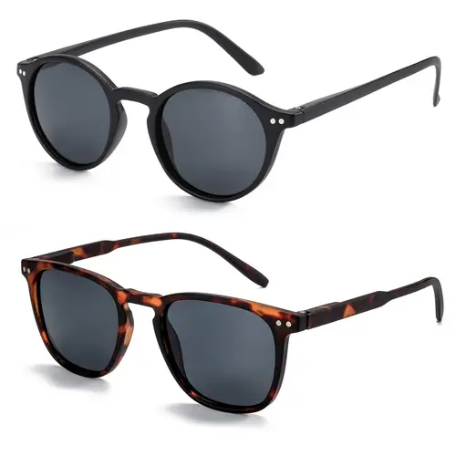 ZENOTTIC Gafas de sol polarizadas redondas/cuadradas retro pequeñas, montura ligera vintage para hombres y mujeres, sombra de moda