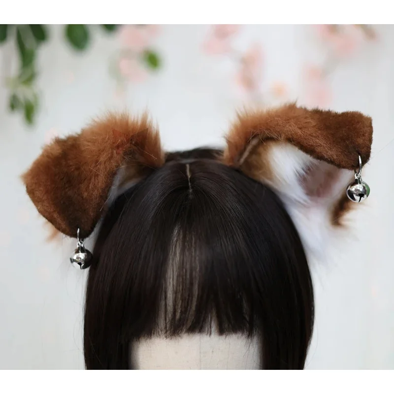 

CyNew Handmade Work Black Brown Collie Dog Ears Fold Style Tail Hairhoop Hairbands Headband Headwear Cosplay Costume Accessories