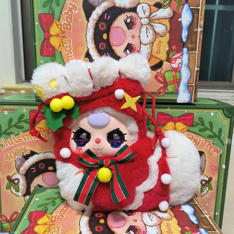 Original en Stock 400% bebé tres serie navideña caja ciega de vinilo de gran tamaño juguete artístico muñeca adorno de escritorio juguetes de Navidad regalos
