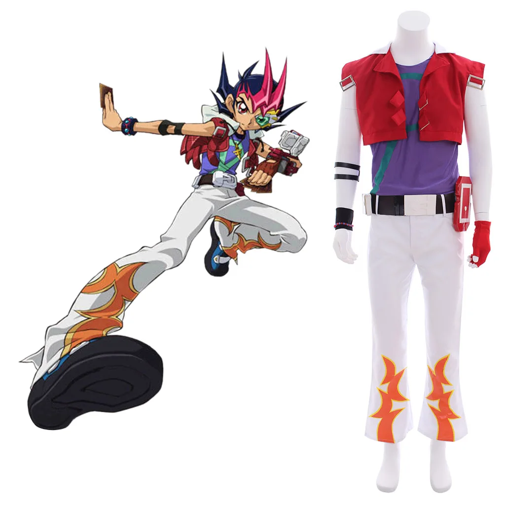 

Yuma Tsukumo Cosplay Game Costume For Men Fancy Battle Suit Disguise Duelist Halloween Carnival Party Warrior Uniform Outfits