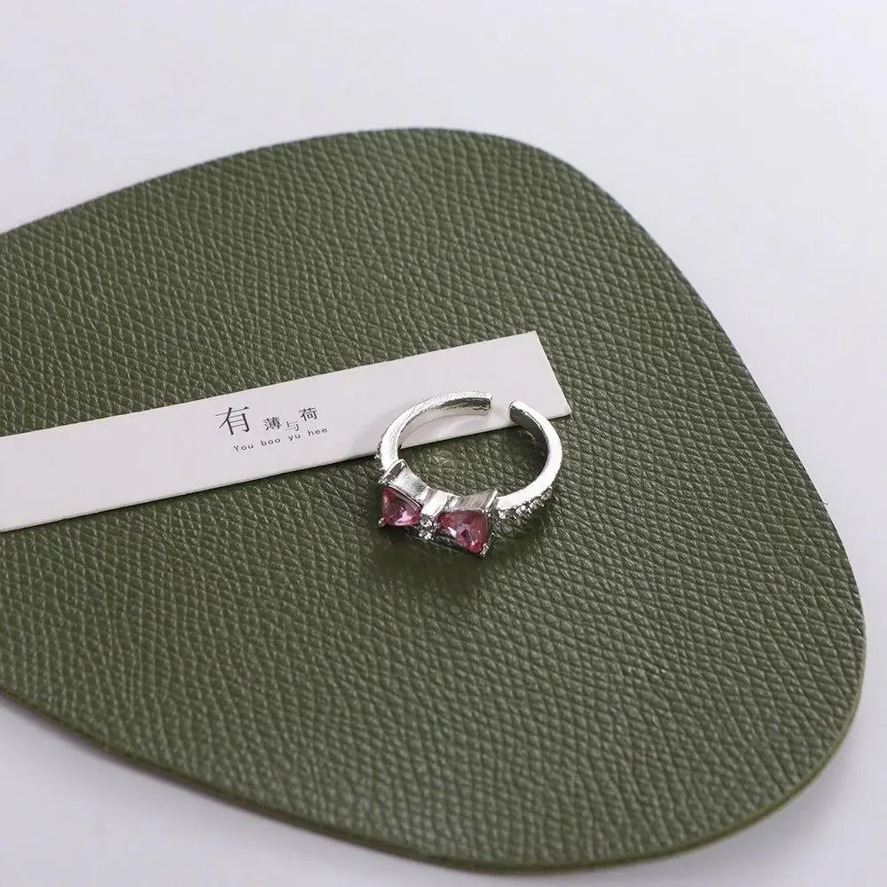 

Beauty Pink Bowknot Finger Ring Adjustable Exquisite Bow-tie Ring Bowknot Jewelry Bowknot Opening Ring Girls