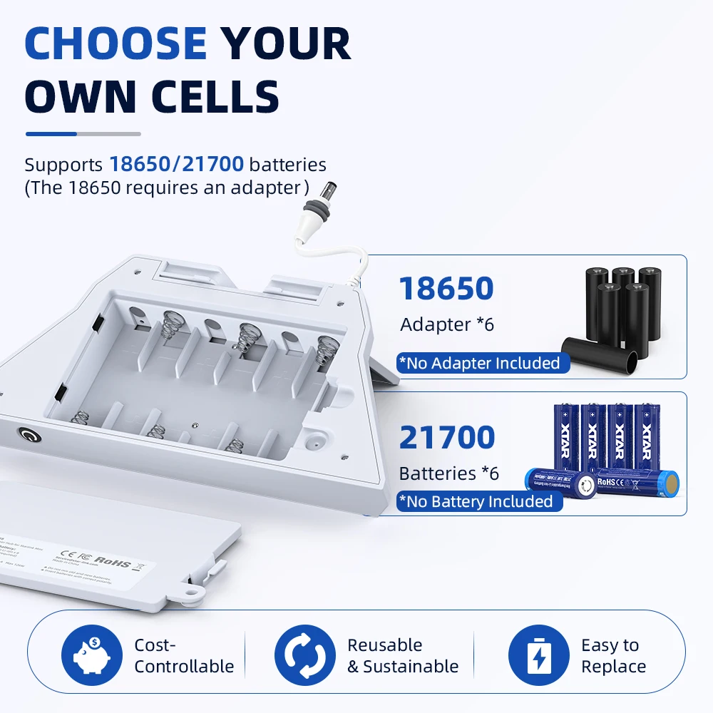 XTAR X6 Power Base do Starlink Mini, składana podstawka, bateria nie jest dołączona, przenośne zasilanie off-grid do kamperów/kempingu — zdjęcie produktu 4