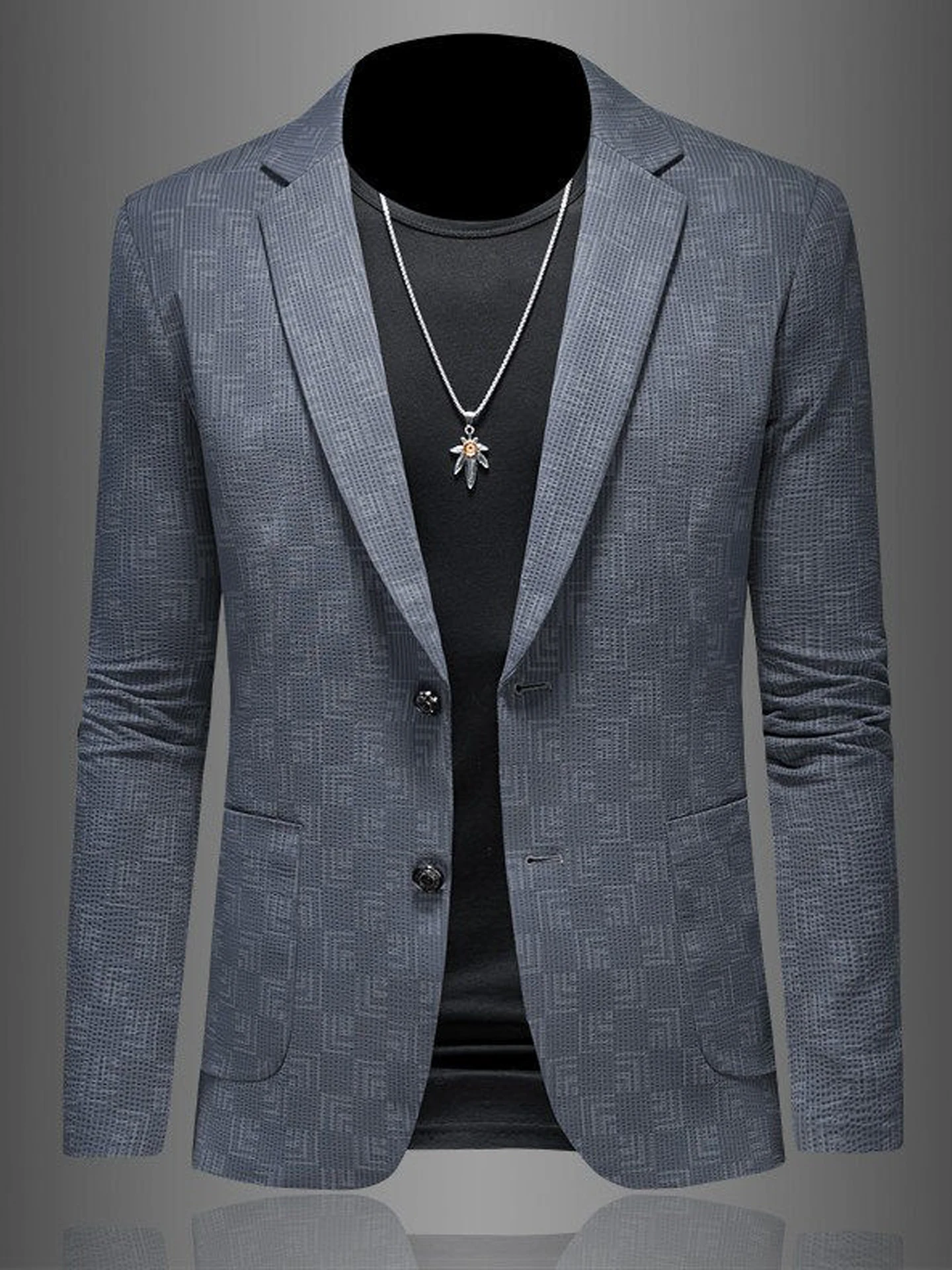 

Spring Autumn New Men's Emed Plaid Casual Suit Jaet Busin Commute Slim Fit Versatile Single West Top