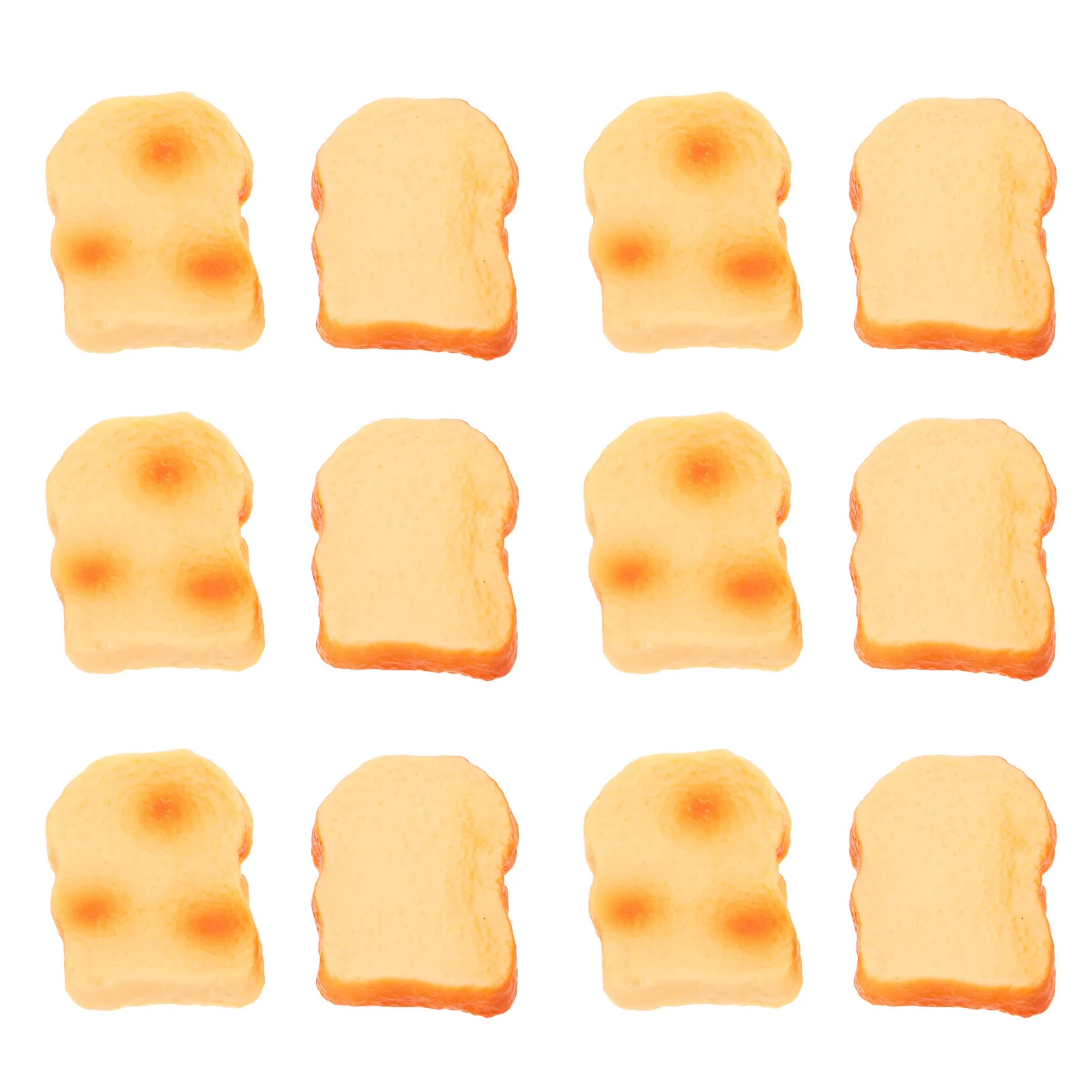 

12Pcs Miniature Toast Slice Realistic Simulation Bread Decoration Food Photo Prop Kitchen Party Dollhouse Accessories DIY Food