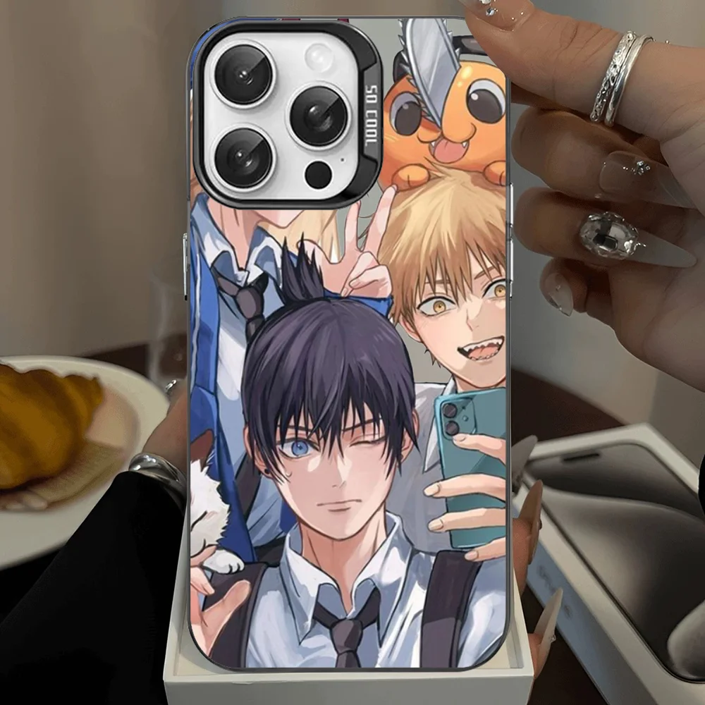 حافظة هاتف بالمنشار لهاتف آيفون 16 15 برو ماكس 14 بلس 13 12 11 حافظة فضية اللون #3