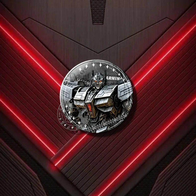 9 peças de emblemas periféricos de transformação: Optimus Prime, Bumblebee, Robô Megatron, presentes para estudantes, pingentes de mochila escolar, materiais