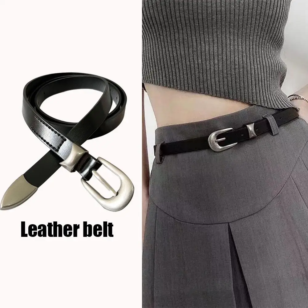 여성용 청바지 벨트 부드러운 천연 가죽 의류 장식 슬림 스커트 벨트 가죽 벨트 매듭 장식 확장형 좁은 벨트