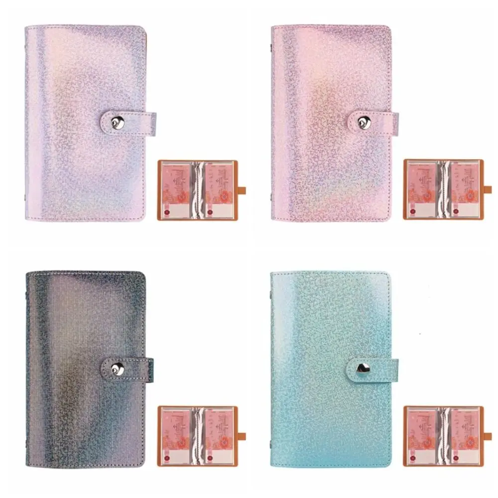 

50Sheets Saving Money Binder PU Leather Bling Shiny Cash Budget Binder Planner Organizer Portable Envelopes Saving Challenges