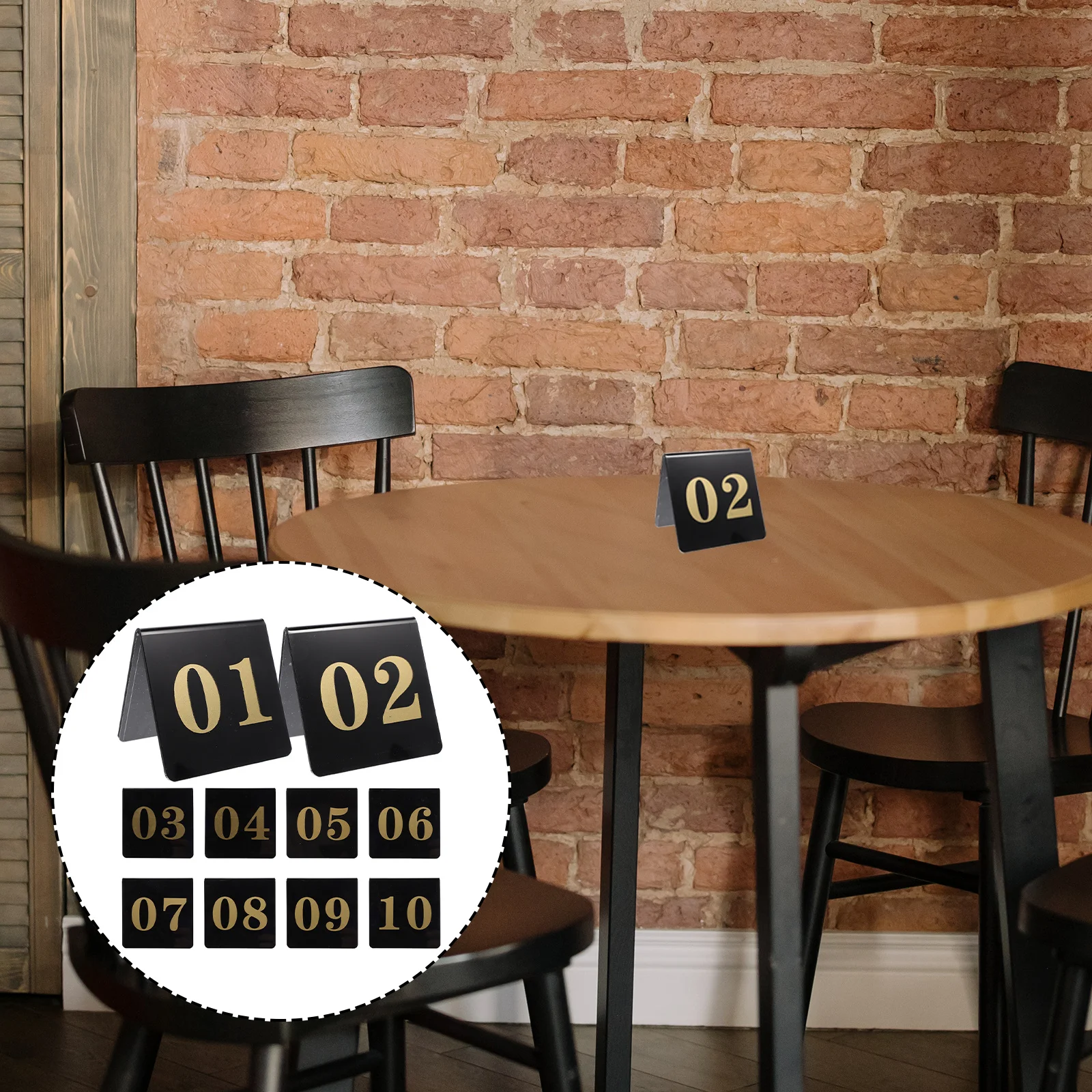 

10Pcs Acrylic Table Numbers Reusable Double Sided Printing Wedding Banquets Reception Restaurant Cards