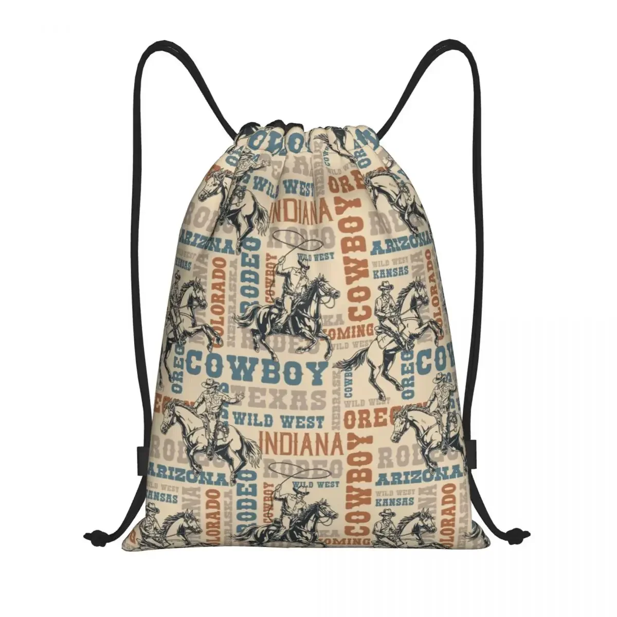 

Пользовательский рюкзак в стиле вестерн-ковбойский райдер на шнурке, спортивная спортивная сумка для мужчин и женщин, тренировочный рюкзак