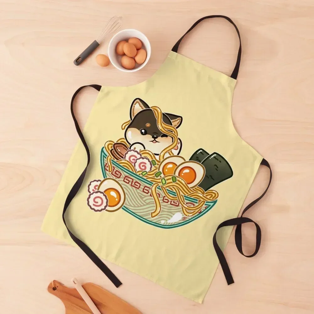

Shiba Ramen Bowl Apron Ladies Beauty Hairdressing Home Cleaning Apron
