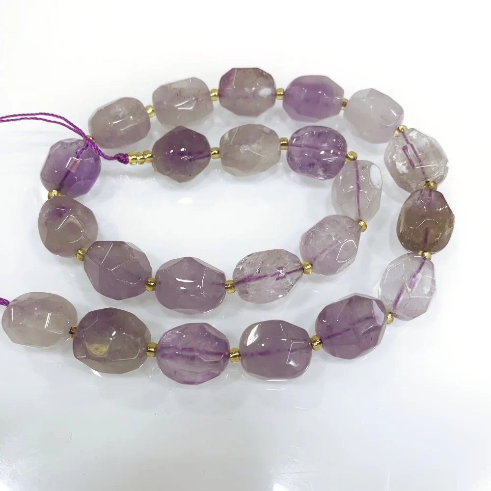 Natural Colored Fluorite10x14mm Manual Cut Faceted Apatite amethyst IRREGULAR Loose Beads for Jewelry Making DIY Bracelet Neckla