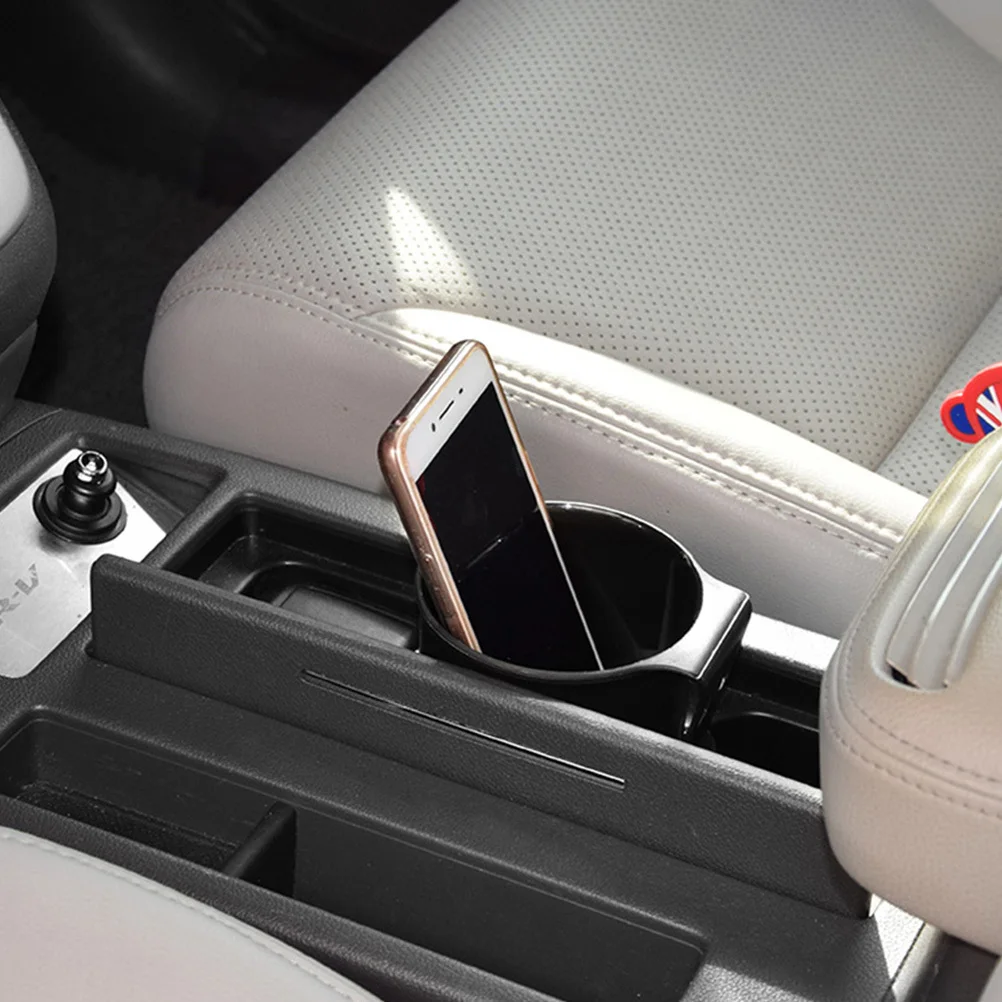 

3Pcs Car Storage Box Black Durable PP Material Multi-Functional Holder Car Cup Rack Auto Drinks Organizer Trash Bin