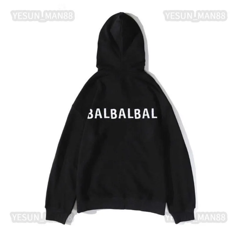 Designer Luxury Balanciagas Classic European Fashion Pure Cotton Back Letter Printing Pullover Hoodie Mens And Womens Balencigas