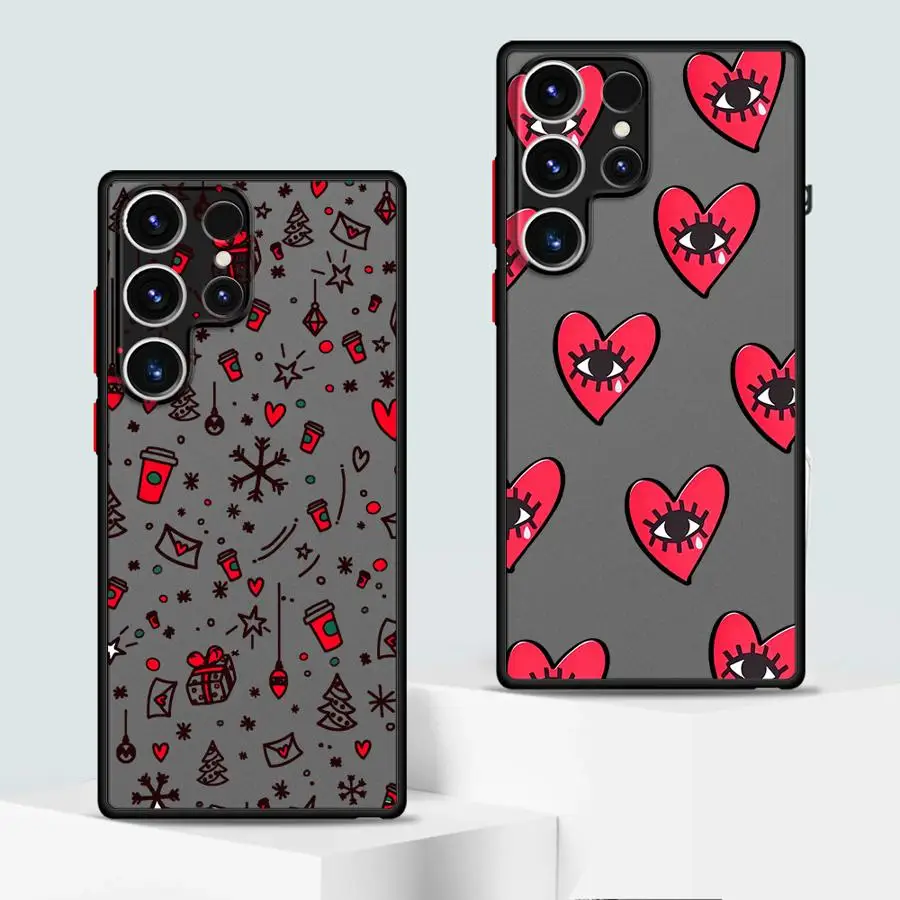 Funda trasera de teléfono Love Eye Art para Samsung Galaxy S25 Edge S22 Plus S20 S24 FE S23 Ultra S9 S10 S21