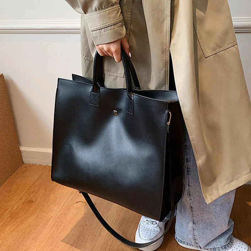 

Trendy Large Capaci Women's oulder Crossbody Bag Simple Aosphere Autumn Winter Handheld Tote Bag Single Strap Soft PU L...