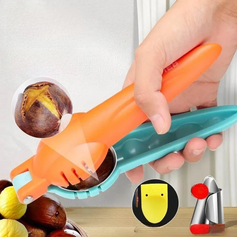

2026 Spring Festival Stainl Steel Cross Chestnut Opener Multi-Function Nut ell Remover Walnut Peeler Kitchen Tool for Cooking