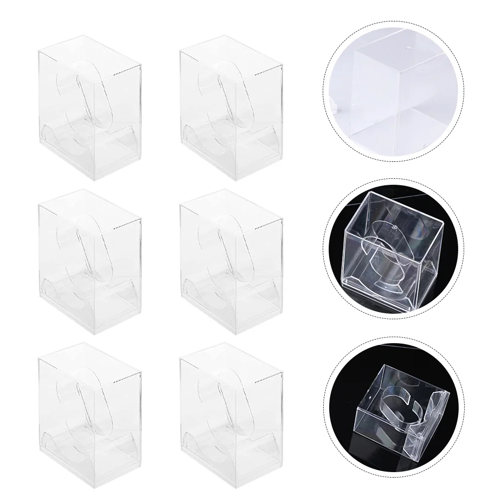 6 Pcs Purse Display Stand Watch Storage Box Case Jewelry Boxes Supplies Transparent Man