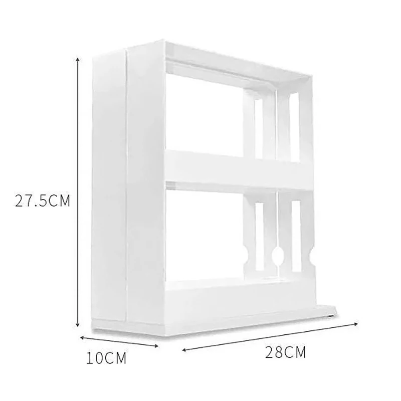 Double Tier Kitchen Spice Rack Rack Spice Organizer Seasoning Bottle Storage Multifunctional Rotating Storage Cabinet Shelf