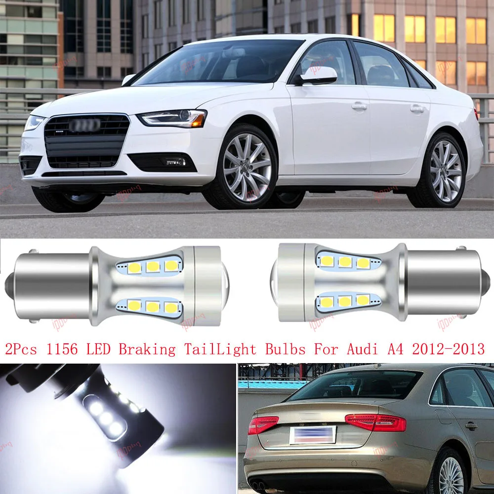 

2pcs Error Free 1156 LED Stop Braking Tail Projector Light Bulbs For Audi A4 2012-2013