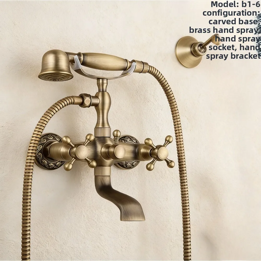 

Rain shower set Bath faucet shower system, antique brass classic