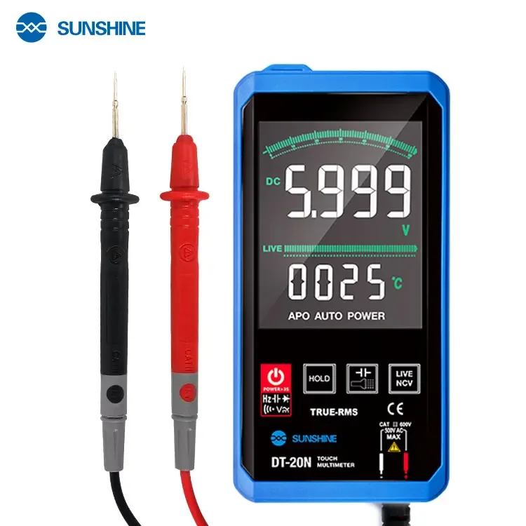 Multimeter DT-20N Touch multimeter 3.2-inch LCD HD display AC DC Temperature display diode FireWire Frequency TEST Original 100%