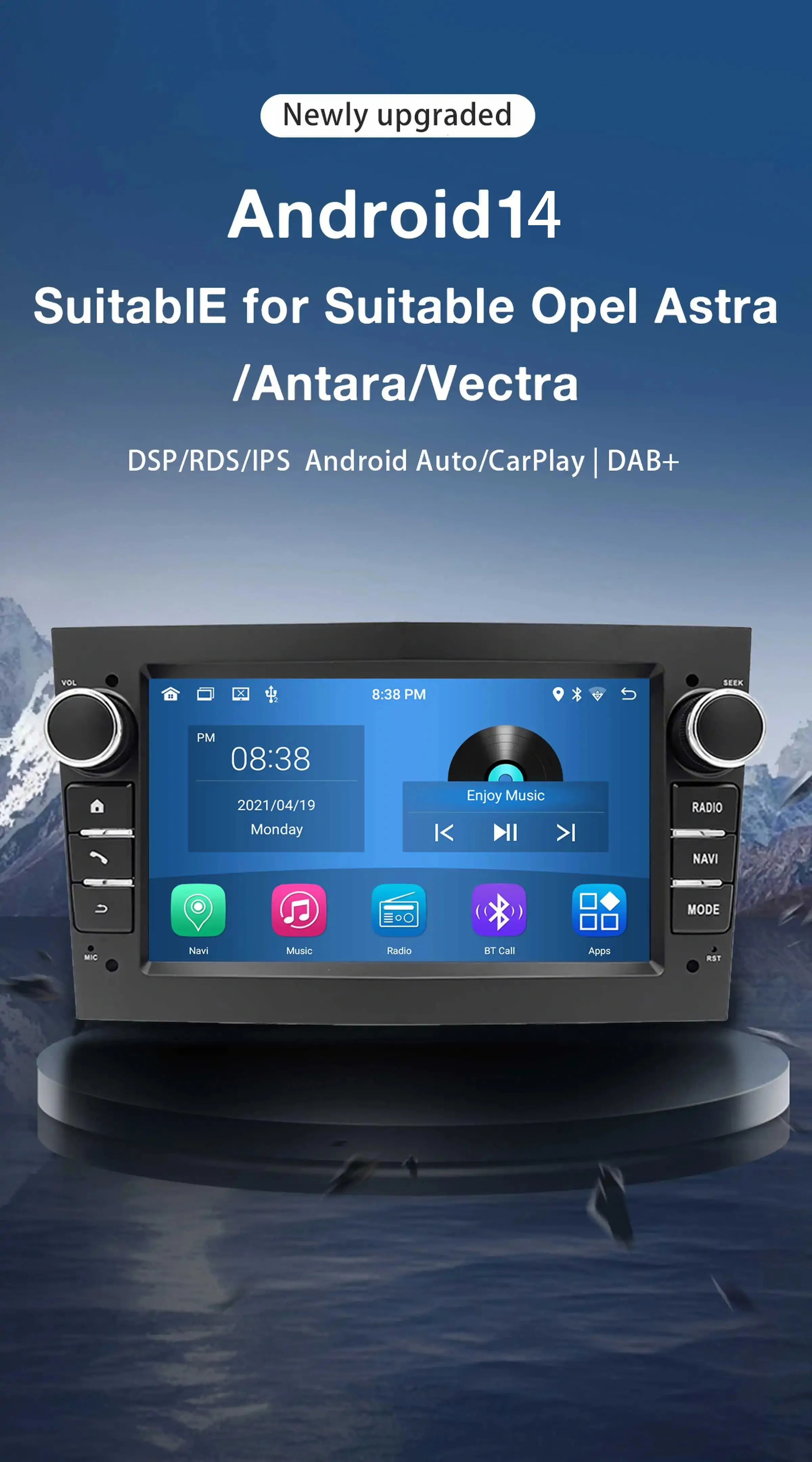 4G Carplay 2 din Android 14 Car Radio For Opel Vectra C Zafira B Corsa D C Astra H G Jvivaro Meriva Multimedia Stereo GPS Screen
