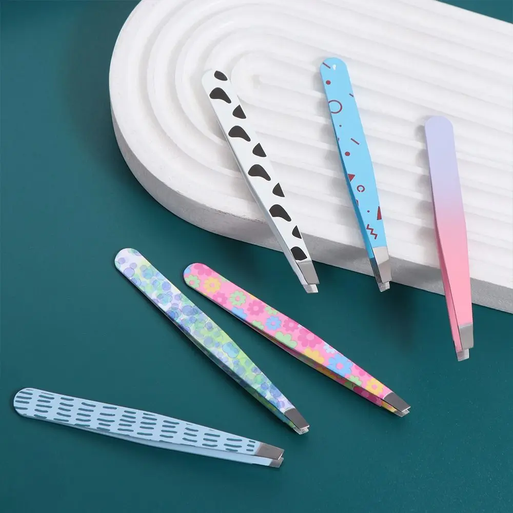 Pince à sourcils professionnelle à motif de dessin animé, en acier inoxydable, pour enlever les poils fins, étanche, multifonction