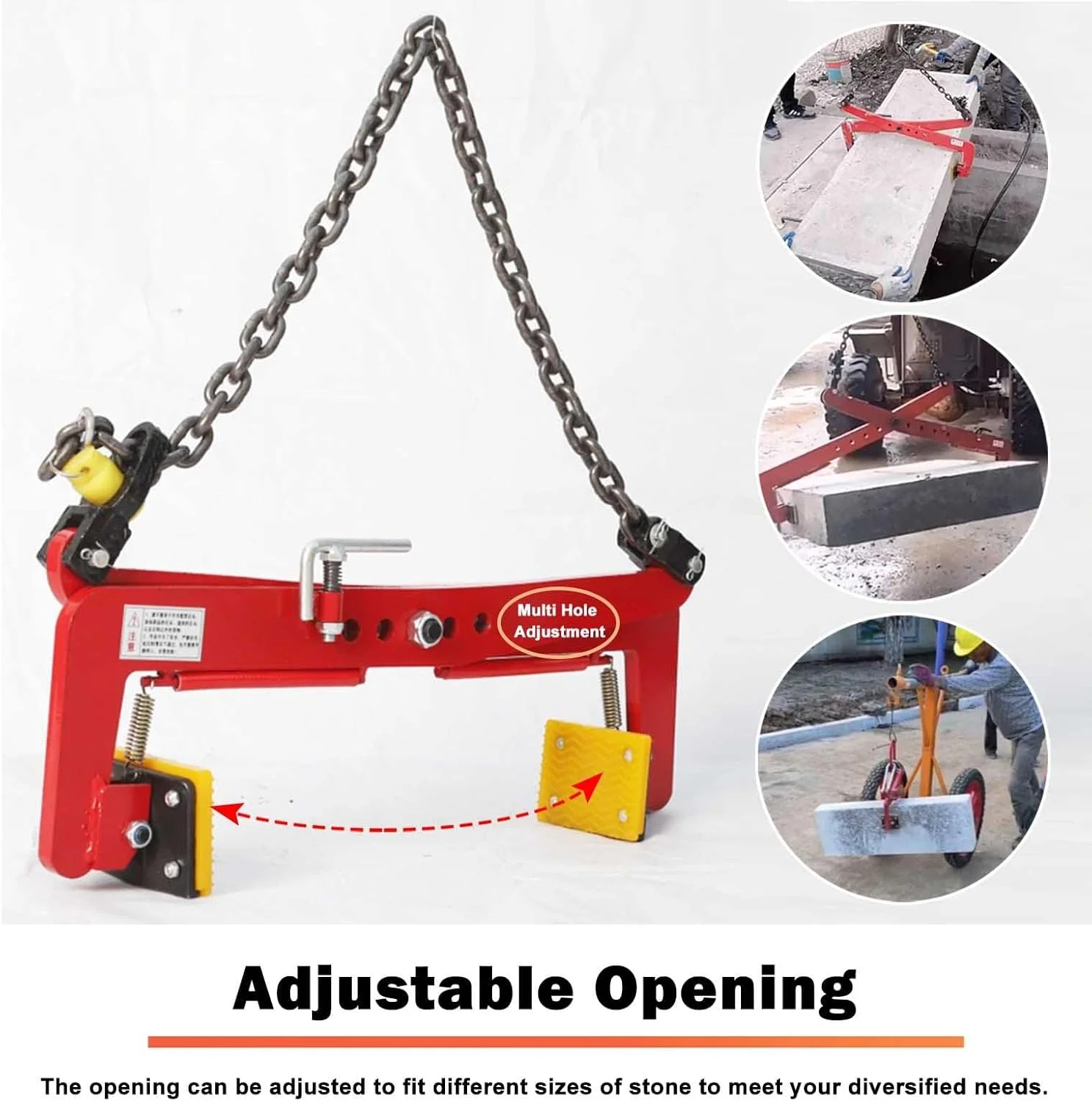 Pinze per fascette di sollevamento - Strumento di apertura a ganascia regolabile per sollevare pietre, blocchi di cemento, piastre di alluminio e metallo S